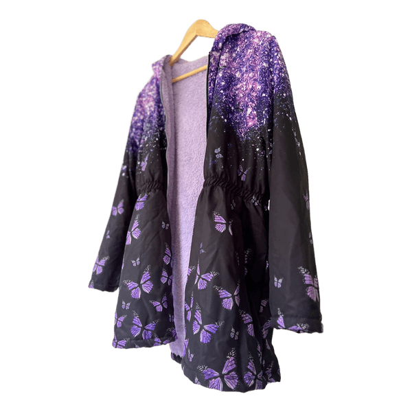 Purple butterfly hooded jacket
