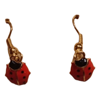 Ladybug drop earrings