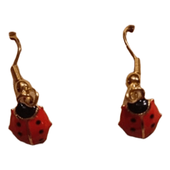 Ladybug drop earrings