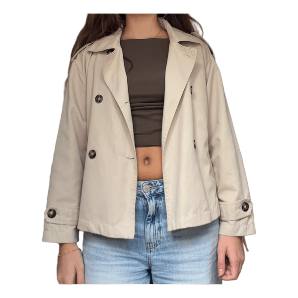 Beige kort trenchcoat