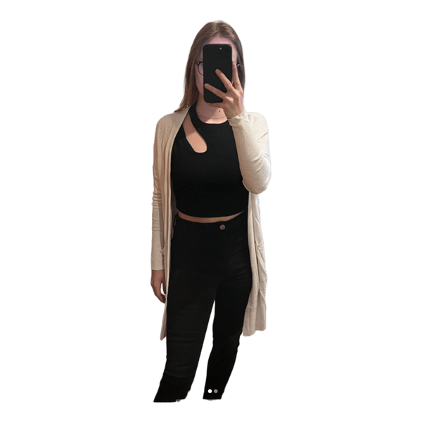 Beige open cardigan