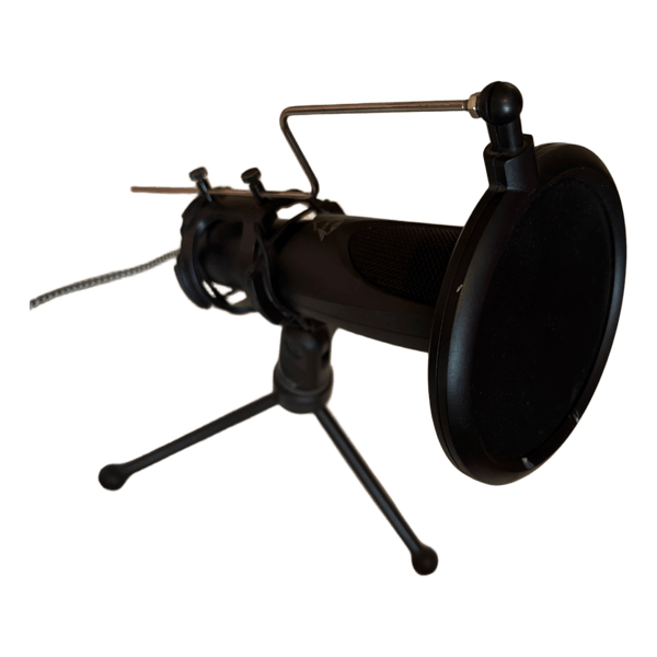 Black USB microphone with stand