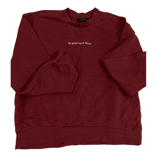 Red Bershka slogan sweatshirt