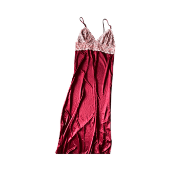 Punainen satiinimekko S 