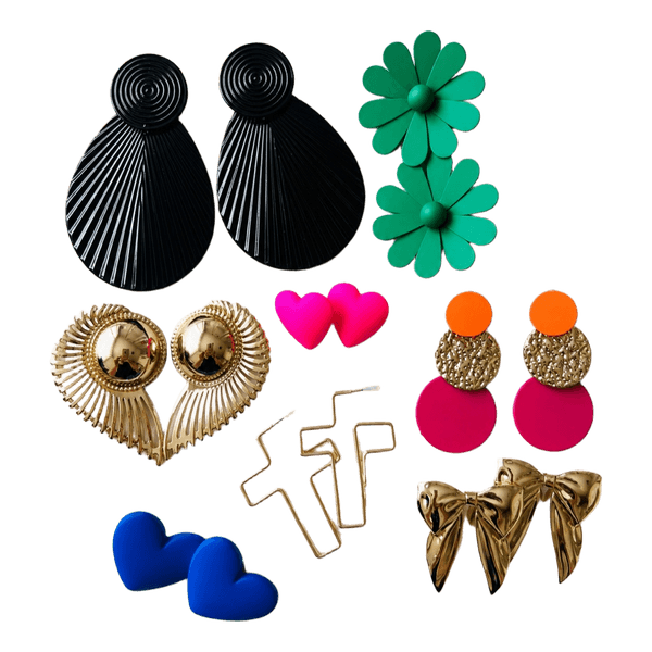 Colourful Statement Earrings Bundle – 8 Pairs