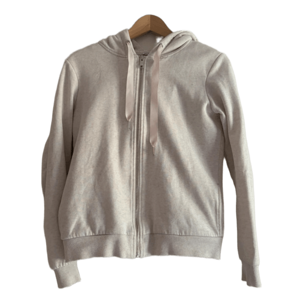 Ljus hoodie med dragkedja