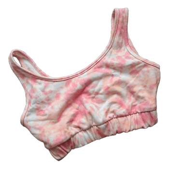 Pink tie-dye sports bra