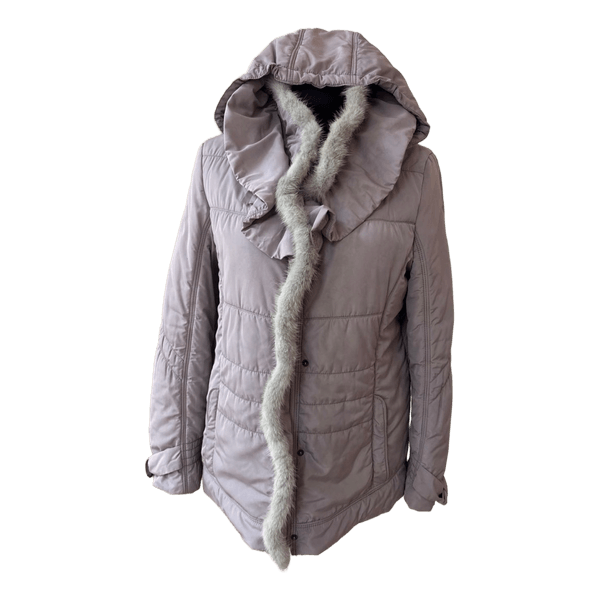 Lilac hooded quilted jacket