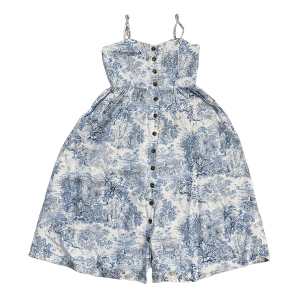H&M Printed Summer Dress White/Blue - Size 34