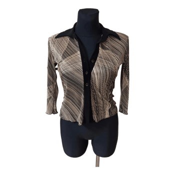 Black beige patterned shirt