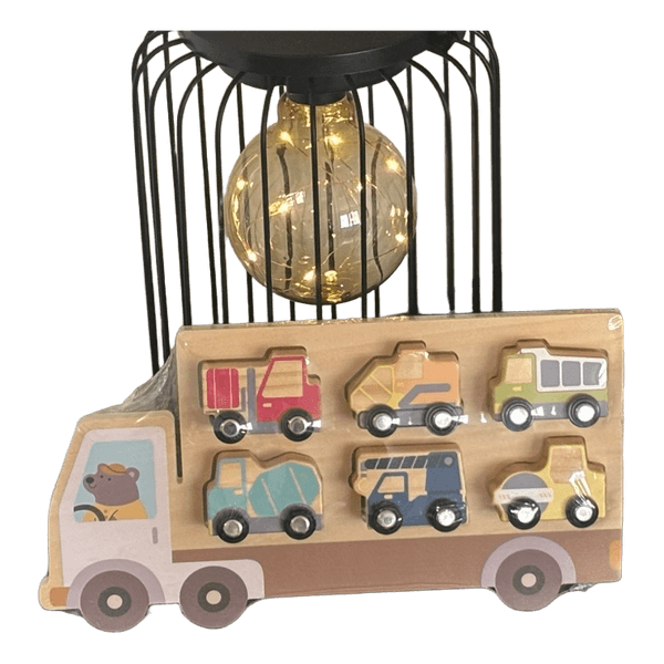 Wooden vehicle puzzle set