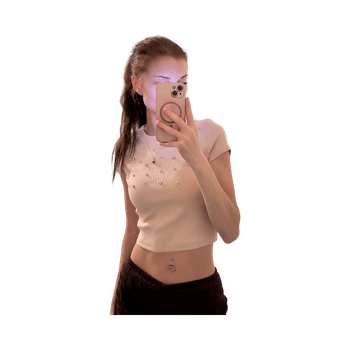 Vaaleanpunainen timanteilla t-paita