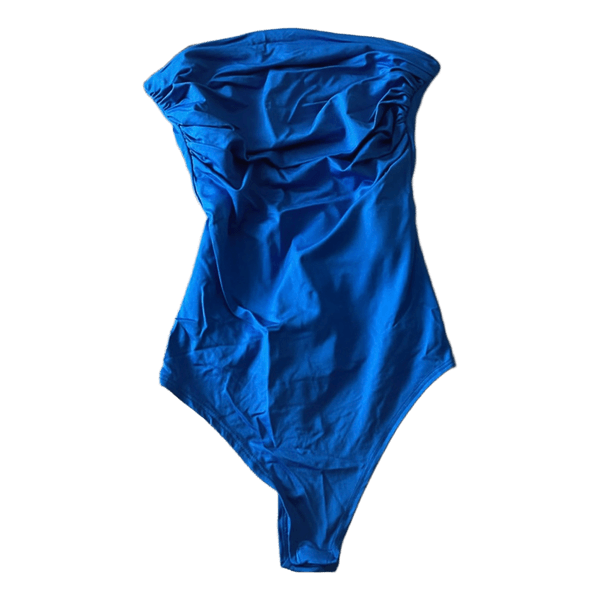 Blue strapless bodysuit