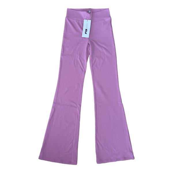 Pink flared trousers