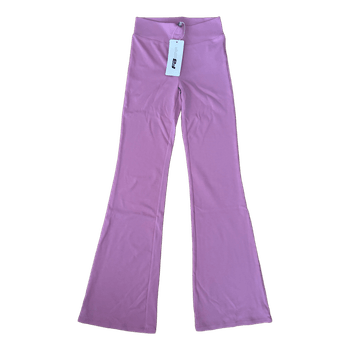 Pink flared trousers