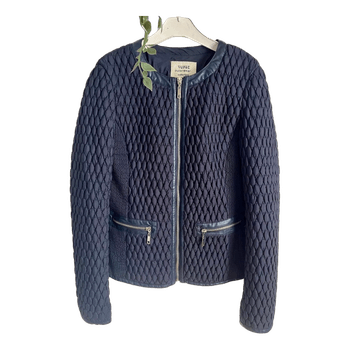 Black quilted zip jacket