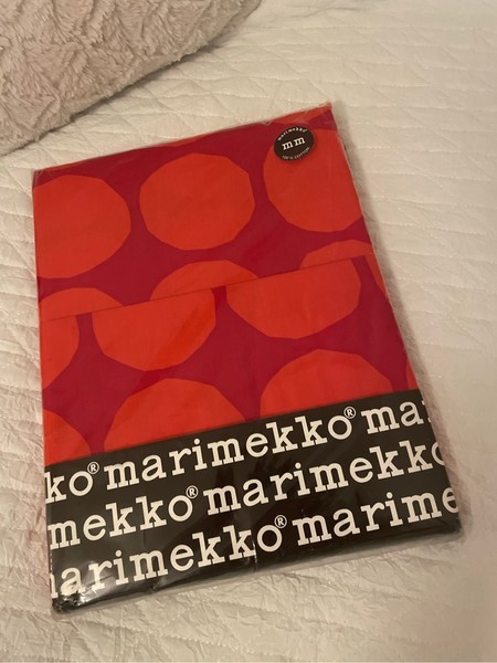 Uusi Marimekko Kivet pussilakanasetti 150×210 cm – punainen/oranssi ❤️