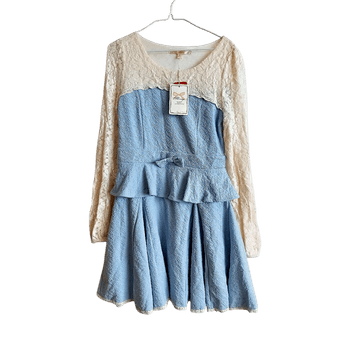 Light blue lace detail dress