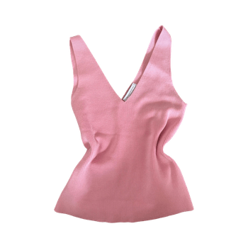 Pink ribbed tank