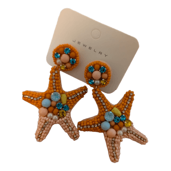 Beaded starfish earrings