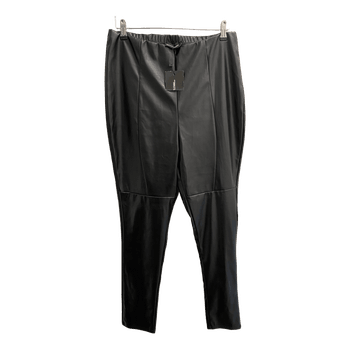 Black faux leather trousers