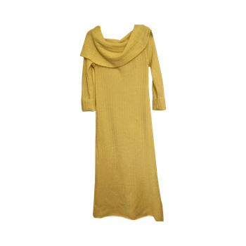 Valkoinen pitkä neulemekko