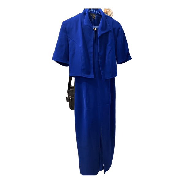 Blue dress and jacket set