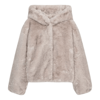 Beige faux fur jacket