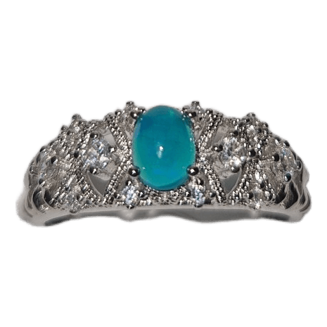 Blue opal sormus