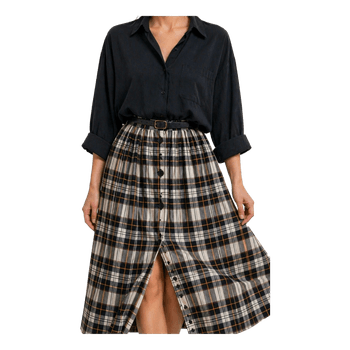 Klostuotas midi sijonas,