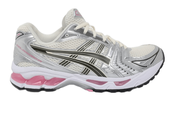 Asics silver and pink sneakers