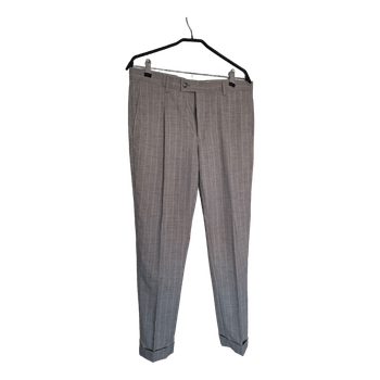 Grey striped tailored trousers