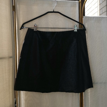 Black faux leather mini skirt & OtherStories 