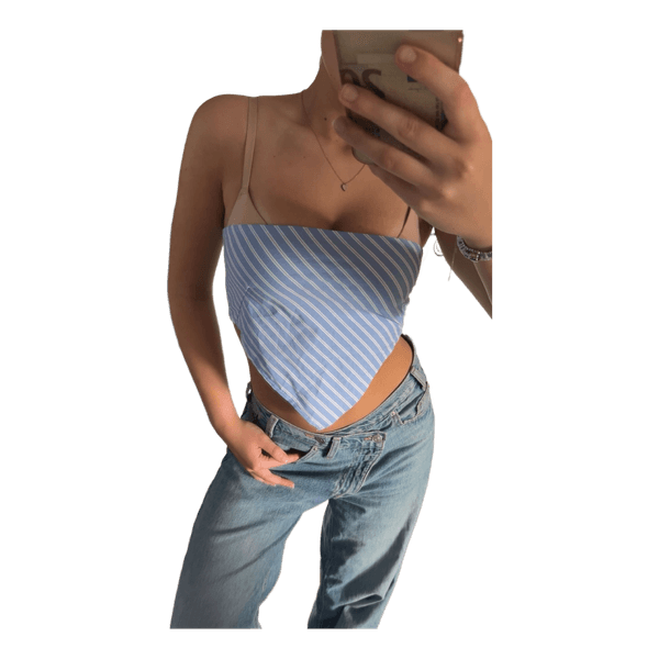 Blue striped bandana top