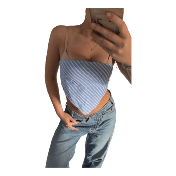 Blue striped bandana top