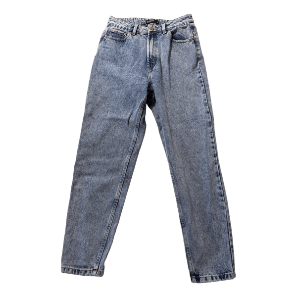 Blue acid wash mom jeans