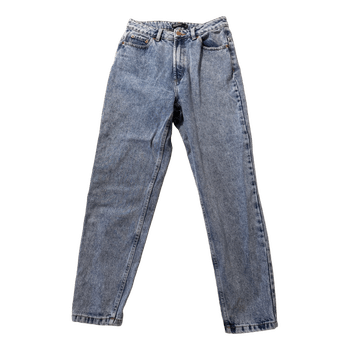 Blue acid wash mom jeans