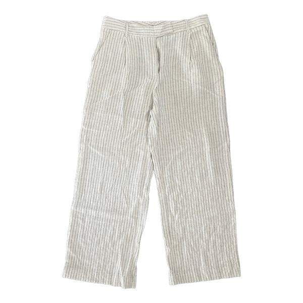 ZARA habitbukser creme med sorte striber i hør  lignende materiale str. M - udgået model.