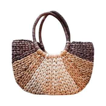 Ruskea beige punottu olkalaukku