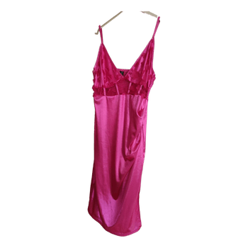Pink satin midi dress