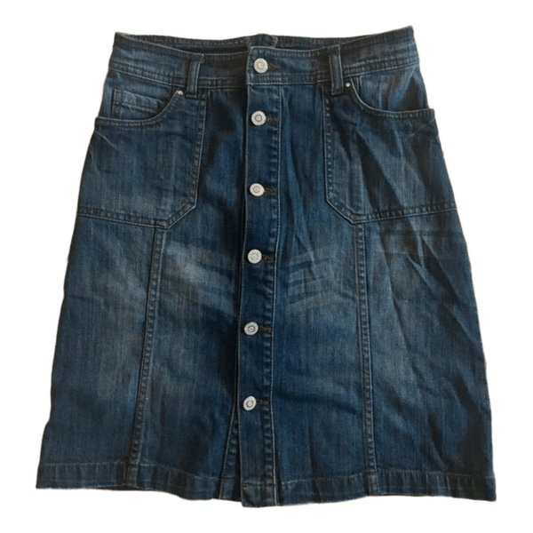 Blå denimnederdel med knapper