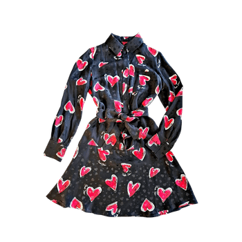 Claudie Pierlot heart print silk shirt dress