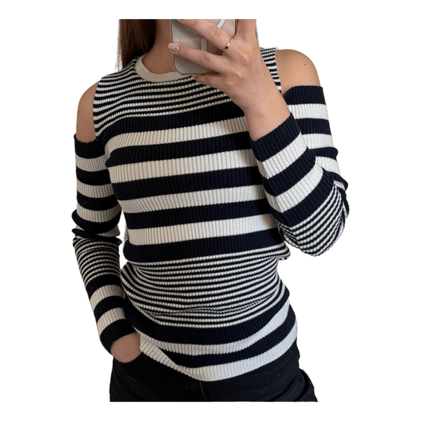 Next striped cold shoulder blouse