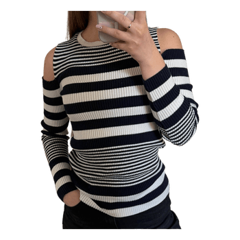 Next striped cold shoulder blouse