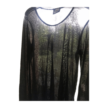 Musta läpikuultava pusero blouse