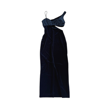 Black velvet vintage cut-out dress