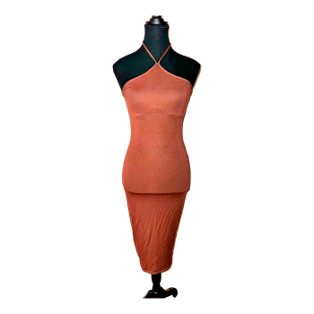 Ruskea halterneck mekko