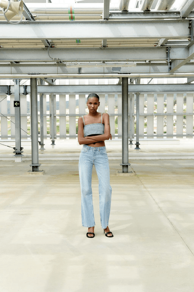 Wide-leg pearl jeans