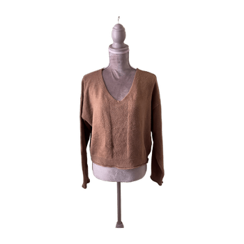 Brown v-neck sweater