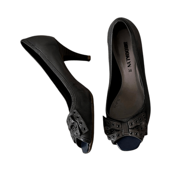  Brooklyn peep-toe bow stud high heels